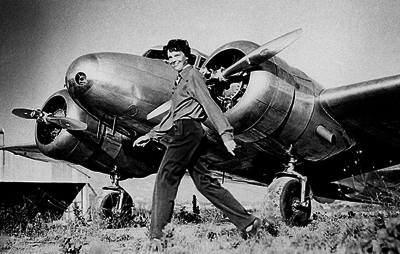 Amelia Earhart on Amelia Earhart And Her Lockheed Elektra   Source  Wikipedia